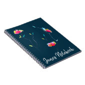 Rosa Blume Moderne, einfache japanische inspiriert Notizblock (Rechte Seite)