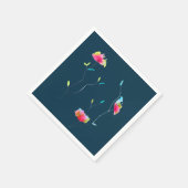 Rosa Blume Moderne, einfache japanische inspiriert Serviette (Ecke)