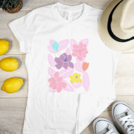 Rosa Blume Moderne hübsche Mode feminin T-Shirt