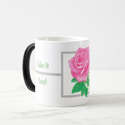 Rosa Blume Morphing Tasse (Vorderseite Links)