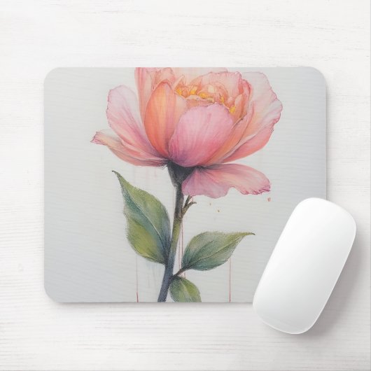 Rosa Blume Mousemat Mousepad (Mit Mouse)