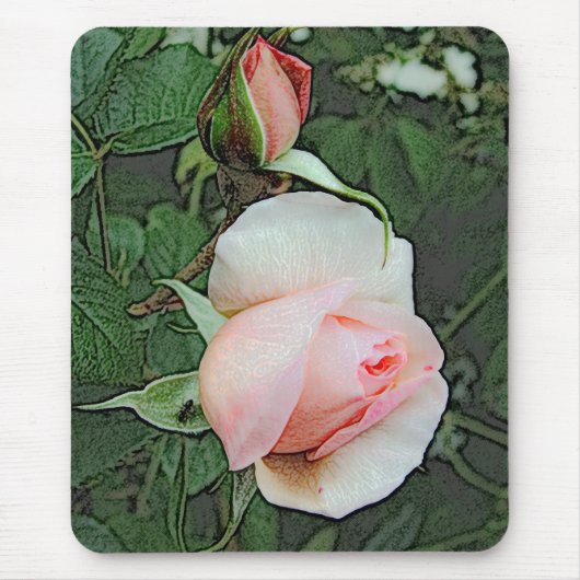 Rosa Blume Mousepad (Vorne)
