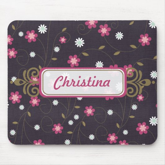 Rosa Blume Mousepad (Vorne)