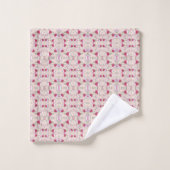 Rosa Blume Muster Art Badhandtuch Set (Waschlappen)