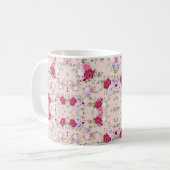 Rosa Blume Muster Art Kaffeetasse (Vorderseite Links)