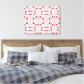 Rosa Blume Muster Art Leinwanddruck (Insitu (Schlafzimmer))