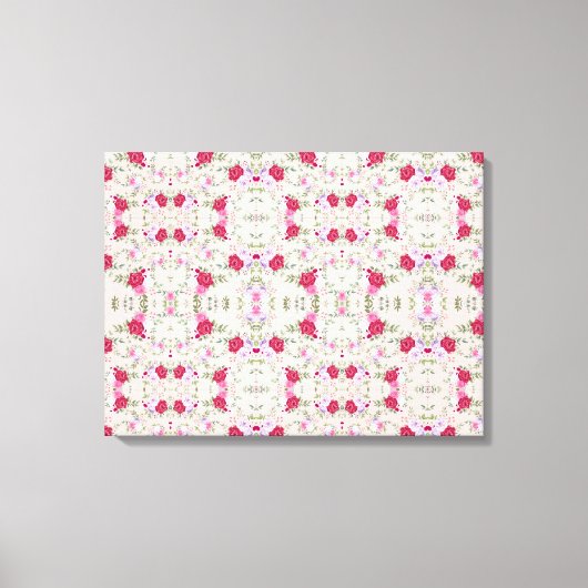 Rosa Blume Muster Art Leinwanddruck (Vorderseite)