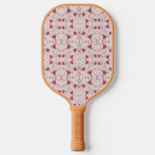 Rosa Blume Muster Art Pickleball Schläger (Vorderseite)