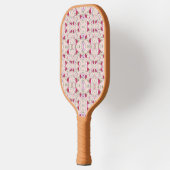 Rosa Blume Muster Art Pickleball Schläger (Links)