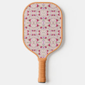 Rosa Blume Muster Art Pickleball Schläger (Rückseite)