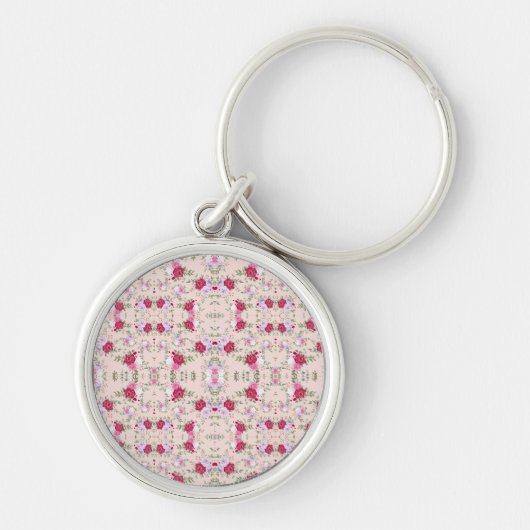 Rosa Blume Muster Art Schlüsselanhänger (Vorne)