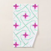 rosa Blume Muster Badhandtuch Set (Handtuch)