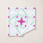 rosa Blume Muster Badhandtuch Set (Waschlappen)
