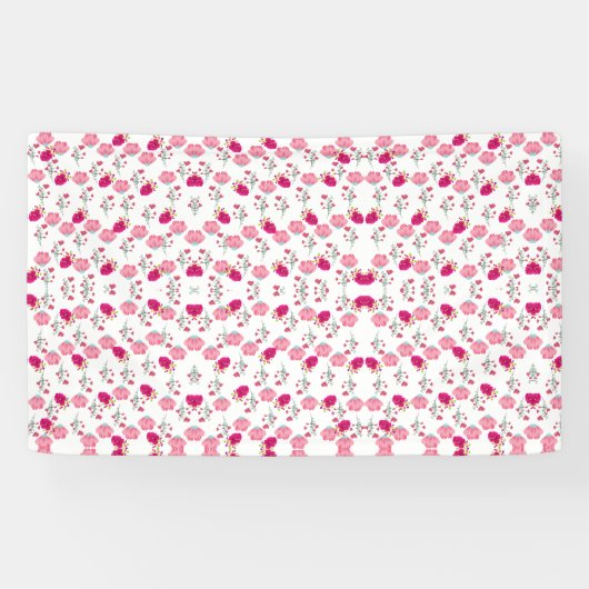 rosa Blume Muster Banner (Horizontal)