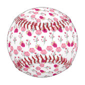 rosa Blume Muster Baseball (Rückseite)