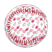 rosa Blume Muster Baseball (Vorderseite Links)