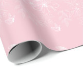 Rosa Blume Muster, Blumenmuster, Muster, Minimalis Geschenkpapier (Rolleneckpunkt)