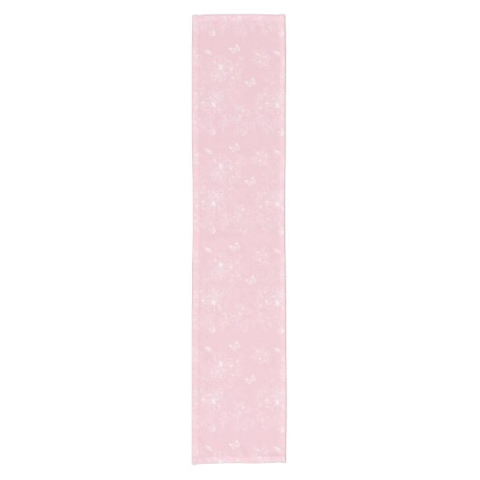 Rosa Blume Muster, Blumenmuster, Muster, Minimalis Kurzer Tischläufer (Vorderseite)