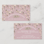 Rosa Blume Muster Botanisches Baby Sitter Visitenkarte (Vorne/Hinten)