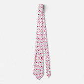 rosa Blume Muster Krawatte (Vorderseite)