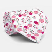 rosa Blume Muster Krawatte (Gerollt)