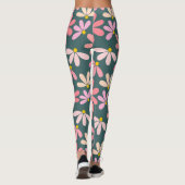 Rosa Blume Muster Leggings (Rückseite)