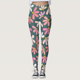 Rosa Blume Muster Leggings
