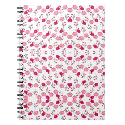 rosa Blume Muster Notizblock (Vorderseite)