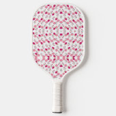 rosa Blume Muster Pickleball Schläger (Rückseite)