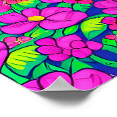 rosa Blume Muster Poster (Ecke)