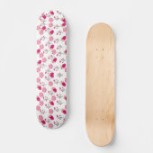 rosa Blume Muster Skateboard (Vorderseite)