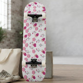 rosa Blume Muster Skateboard