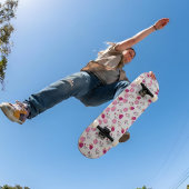 rosa Blume Muster Skateboard