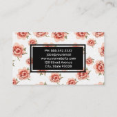 rosa Blume Muster Visitenkarte (Rückseite)