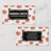 rosa Blume Muster Visitenkarte (Vorne/Hinten)