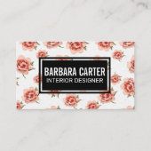rosa Blume Muster Visitenkarte (Vorderseite)