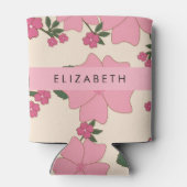 Rosa Blume, Muster von Blume, Ihr Name Dosenkühler (Rückseite)