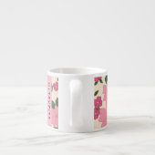 Rosa Blume, Muster von Blume, Ihr Name Espressotasse (Rückseite)