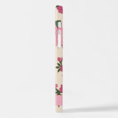Rosa Blume, Muster von Blume, Ihr Name iPhone Hülle (Linke Seite)