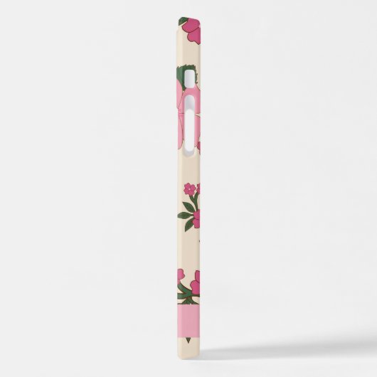 Rosa Blume, Muster von Blume, Ihr Name iPhone Hülle (Linke Seite)