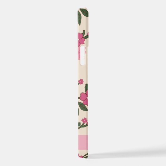 Rosa Blume, Muster von Blume, Ihr Name iPhone Hülle (Rechte Seite)