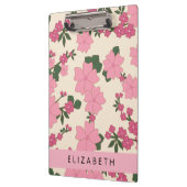 Rosa Blume, Muster von Blume, Ihr Name Klemmbrett (Links)