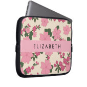 Rosa Blume, Muster von Blume, Ihr Name Laptopschutzhülle (Vorne Rechts)