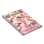 Rosa Blume, Muster von Blume, Ihr Name Notizblock (Rechte Seite)