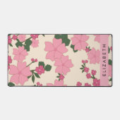 Rosa Blume, Muster von Blume, Ihr Name Schreibtischunterlage (Vorderseite)