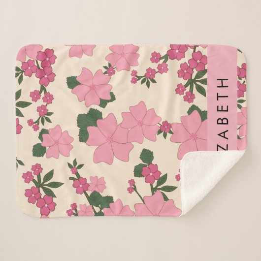 Rosa Blume, Muster von Blume, Ihr Name Sherpadecke (Vorderseite (Horizontal))