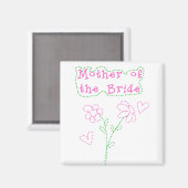 Rosa Blume Mutter der Braut Magnet (Vorderseite/Rückseite)