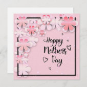 Rosa Blume Muttertag Feiertagskarte (Vorne/Hinten)