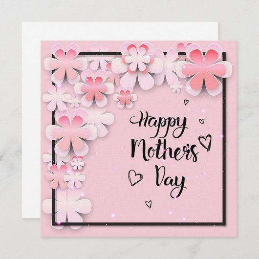 Rosa Blume Muttertag Feiertagskarte (Vorne/Hinten)
