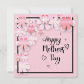 Rosa Blume Muttertag Feiertagskarte (Vorderseite)